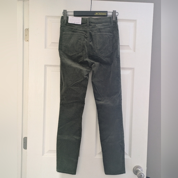 Loft High Waist Skinny Denim Corduroy Forest Green Women's Jeans 27 4 NWT - Picture 2 of 6